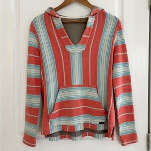 Faherty Poncho Terry Baja Sedona Red Stripe